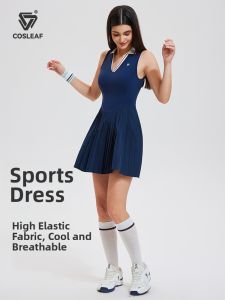 COSLEAF | Waist Cinching Professional Polo Dress for Tennis