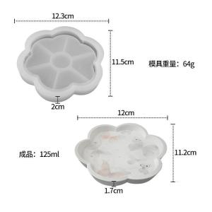 2026 NEW Flower Round Shape Silicone Tray Mold DIY Handmade Storage Tray Plaster Epoxy Resin Mold For Crafts Home Decor Making`