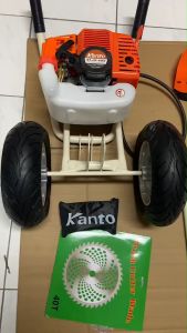 KANTO รถเข็นตัดหญ้า รุ่น KT-LM-6450 เครื่องยนต์2จังหวะ ลานสตาร์จเบา แบบเข็น รุ่นโครงใหญ่