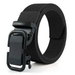 IKAT PINGGANG PRIA TACTICAL 200 CM FULL BLACK SABUK JUMBO GESPER CANVAS OTOMATIS BUCKLE MEN BELT