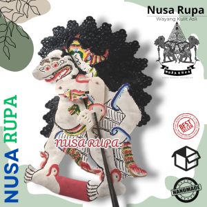 WAYANG Kulit ASLI BUTO AMRAL BRAHALA SEWU PUTIH Asli 100% Bahan Kulit Sapi Tatah Sungging Detail Kualitas STANDAR Pedalangan