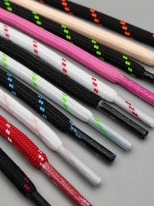 RunnerEasy Basketball Shoe Laces Black White Air Raid Red Green Yellow Dual Color round Shoelaces for Anta Sports Shoes
