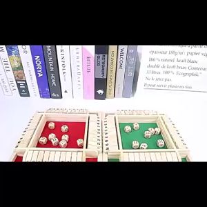 Shut The Box Dice Game Wooden Math Games 2-4 Players Flip Dice Game Classic Math Game Digital Flop Game