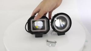 1/2 Chiếc Đèn LED Xe Máy Điểm Đèn Lái Hình Vuông/Hình Tròn Độ Sáng Cao Đèn Pha Phụ Laser Đèn Sương Mù Phía Trước