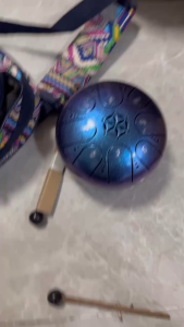 Rain Drum Instrument 5 Inches 8 Tones Hand Drums Instrument  Mini Hand Pan Drums with Drumsticks