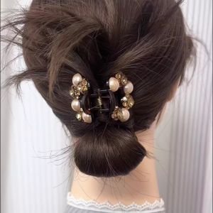 Kẹp Tóc Cá Mập Đính Ngọc Trai Nhỏ Cao Cấp Dành Cho Nữ 2025 Mẫu Mới Kẹp Tóc Nửa Đầu Xoăn Tóc Phụ Kiện Tóc