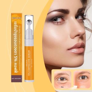 5% กาแฟเซรั่มบํารุงรอบดวงตา Fade Eye Fine Line คอลลาเจน Lightens Dark Circles กระเป๋า Puffiness กระชับ Moisturizing Under Eyes Skin Care