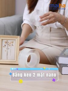 Băng Keo Nano 2 Mặt Siêu Dính Trong Suốt Dày 2mm Chất Liệu Acrylic Dán Mọi Vật Dụng Đa Năng Tiện Lợi Maiha