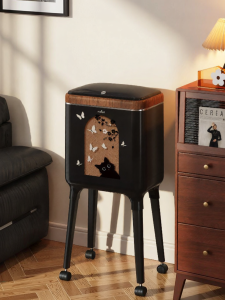 MEISD | Retro Aesthetic Living Room Garbage Bin With Wheels and Lid