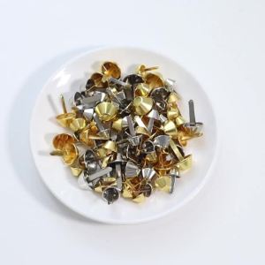 50pcs Metal Two-legged Feet Pierced Rivet Stud Spike Spot Nail For Leather Bags Handbag Purse Bottom Protecting DIY Accessories