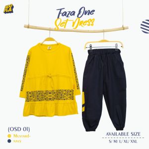 SETELAN ANAK PEREMPUAN FAZA ONE SET DRESS USIA 3-12 TAHUN HOOFLAKIDS