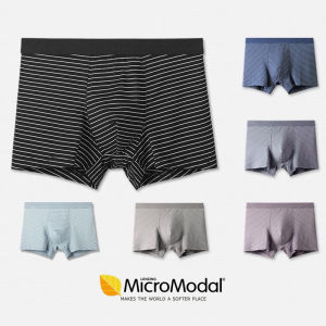 KUCHAR Mens Underwear Modal Cotton Boxer Briefs Breathable Plus Size Stripe Men Adult Panties