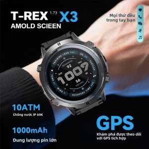 Đồng Hồ Thông Minh Nam 2025 Màn Hình AMOLED 1.73 Inch Cấp Độ Quân Sự Ngoài Trời Tích Hợp GPS La Bàn Đo Độ Cao Chống Nước 10ATM Gọi Bluetooth