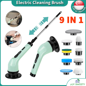 【SG Stock】9 in 1 Portable Electric Cleaning Brush Set Kit Replaceable Cleaning Heads Scrubber Electric Spin Scrubber