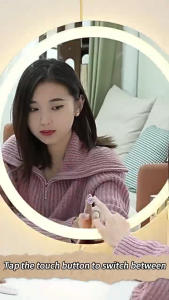Bathroom LED Mirror with led light wall decor smart tri color dimming Frameless Beauty Makeup anti fog