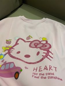 Cute Cartoon Pink Oversize Sweatshirt Womens Thin Sweet Style Casual Top Korean Version round Neck Long Sleeve Loose Fit