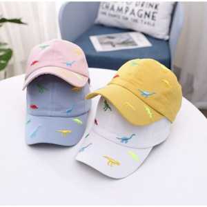 Topi Baseball Anak laki laki anak perempuan Gaul dan keren model dinosaurus Bordir Korea 1-8 tahun