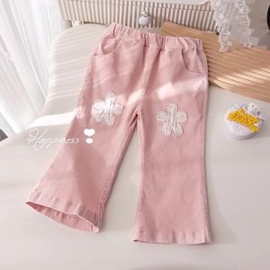 Quần Dài Thời Trang Cho Bé Gái Phong Cách Thư Giãn Có Hoa Trang Trí