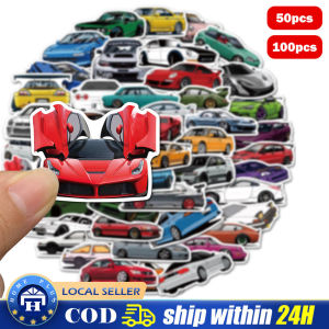 【Local delivery】 50PCS Cartoon JDM Car Graffiti Stickers Decorative Motorcycle Luggage Waterproof Decorative Stickers Wholesale