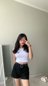 Tank top RIB Crop Wanita - Atasan Wanita Crop Top