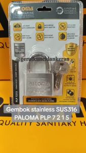 PALOMA PLP 7215 Gembok ULTRAMARINE SUS 316 50MM BODY - SHORT SHACKLE