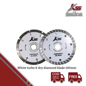 K55 Mata Potong Keramik Ubin Beton Marmer Granite Batu Alam Putih 180x2.2x22.2/25.4mm White Dry Turbo Diamond Blade 7inch