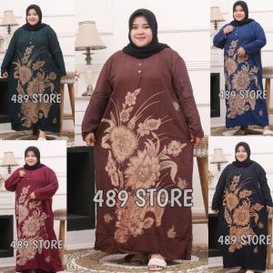 Daster Jumbo LD 130 Lengan Panjang Busui Dengan Kancing Depan