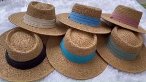 หมวกสาน หมวกแฟนชั่น หมวกปีกกว้าง หมวกไปทะเล หมวกกันแดด มีของพร้อมส่ง - MQ105