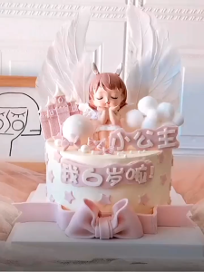 Big White Angel Wings Sweet Girl Birthday Cake Topper Decoration