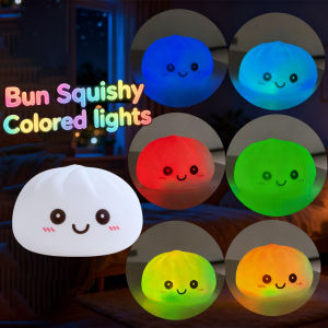 Bandai | Luminous colored steamed Dumpling squeezing toy soft decompression colored lamp Luminescence for anxiety and bedroom decoration