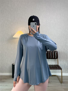 Slimming Fitness Clothes Long Sleeve Shoulder Sleeve Jumping Dancing 3D Tailoring Large Size Quick Dry Womens Yoga T-shirt