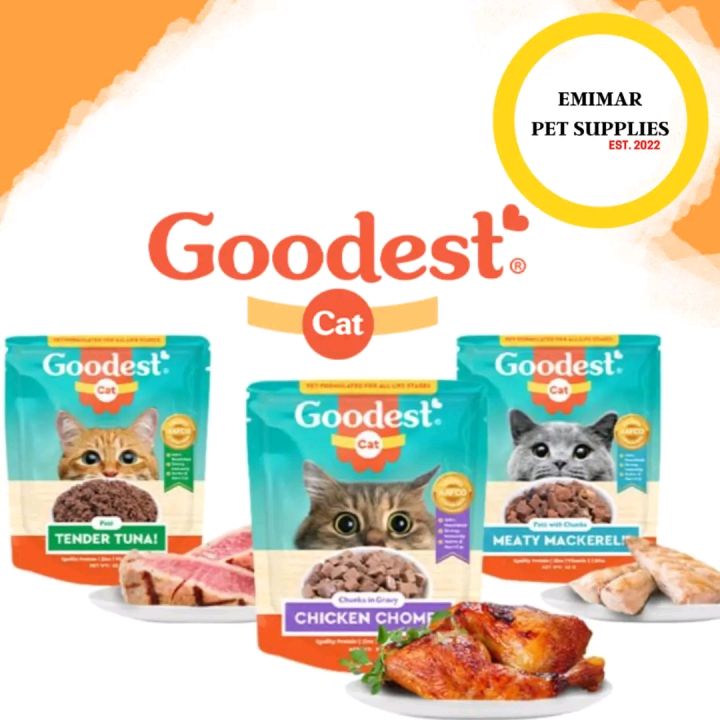 GOODEST WET CAT FOOD 85G (TUNA, CHICKEN CHOMP & MEATY MACKEREL) Lazada PH