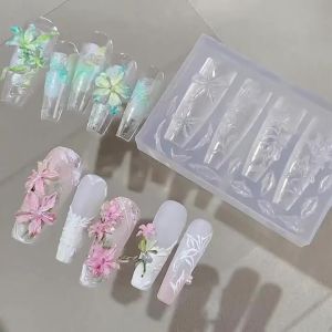 1Pcs Sweet Bowknot Silicone Nail Art Mold 90Shapes 3D Ribbon Nails Templates DIY Design Manicure Stencils DIY Nail Charms Molds