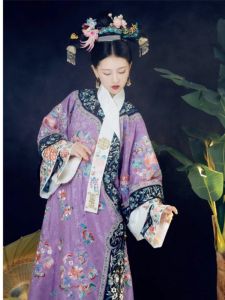 Large Size Court Style Hanfu Casual Loose Womens Cheongsam Qipao Print Elegant Ladys Caftan Gown Traditional Chinese Costume