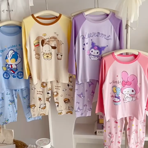 [Modal] 2025 Childrens New Style Loungewear Modal Suit Cartoon Spring Autumn Pajamas Loose Long Sleeves