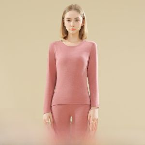 Miiow | Warm Wool Silk Thermal Slim Fit Round Neck Underwear Top For Women Cat Person Brand Fall Winter Soft Comfortable Long Sleeve