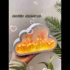 U-likee Fairy Cloud Shape LED Light Shadow Paper Carving Night Lamp Wall Art Room Bedroom Decorative Lamp Christmas Birthday Gift