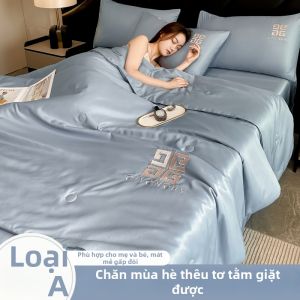BEIPIN | Bộ Chăn Drap Gối Lụa Mỏng Cao Cấp Hè Có Thể Giặt