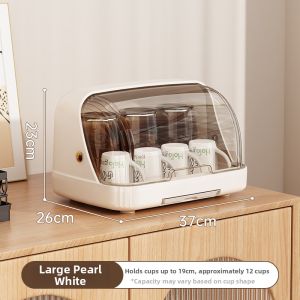 QIANQIN | Transparent Square Tea Cup Storage Box For Desk
