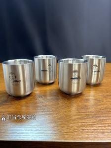 Antiknock Antibacterial Double Layer 304 Stainless Steel Water Cup Portable Children Breakfast Cup Heat Resistant Metal Mug