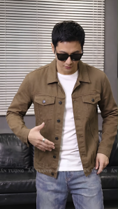 Áo khoác KAKI nam basic AK001 mẫu áo jacket cổ bẻ phối thường ngày công sở đường phố