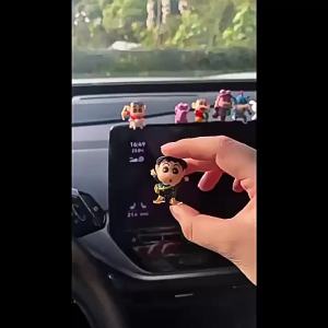 Bandai | 8Pcs/Set Crayon Shin-chan Car Ornaments Auto Dashboard Turning Racing Model Deco Car Individuality Center Console Decoration Kit