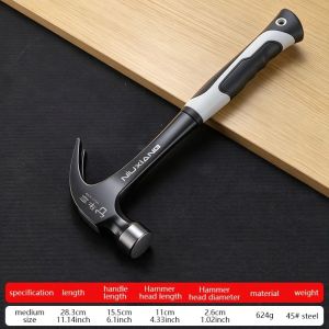Multifunction Magnetic Claw Hammer Non-Slip Shockproof Steel Hand Tool Woodworking Automatic Nail Suction Motorcycle Repair Tool