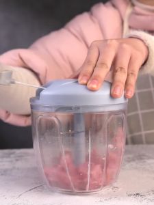 900ML Multi-Function Hand Chopper Manual Rope Food Processor with Pounding Garlic Cutting Pepper Puree Cooking Machine