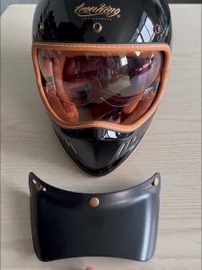 Retro Motorcycle Helmet Brim & Lens Visor Shield Goggles Glasses Sunblock Shade Open Face Moto Helmet Anti UV 3 Snap Button Brim