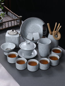 Blue Moon Porcelain Tea Set Ceramic Gongfu Tea Brewing Set Chinese Style Whole Set Tea Utensils Heat Resistant Handle for 6 People