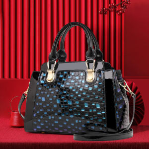 Aidrani Genuine leather womens handbag large capacity stone patterned portable cowhide bag