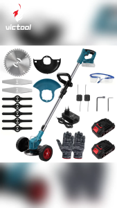 Victool Máy cắt cỏ pin cầm taymáy cắt cỏ mini dùng pin Động cơ 2200W sử dụng pin sạcBộ dụng cụ cắt cỏ đa năng bảo hành 1 năm