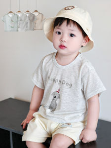 Lightweight Summer Short Sleeve T-Shirt for Kids Baby Boys Girls Snowflake Cotton Cartoon Shoulder Button Base Shirt Half Sleeve Top