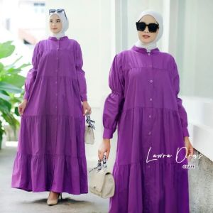GAMIS POLOS BUSUI FRIENDLY LAURA DRESS KATUN RAYON LD 110 CM PB 130 CM Dress Remaja Korean Style